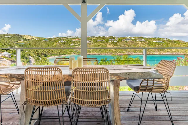 terrace at Villa Marigot Bay in St Barts - St. Barts Villa Rental
