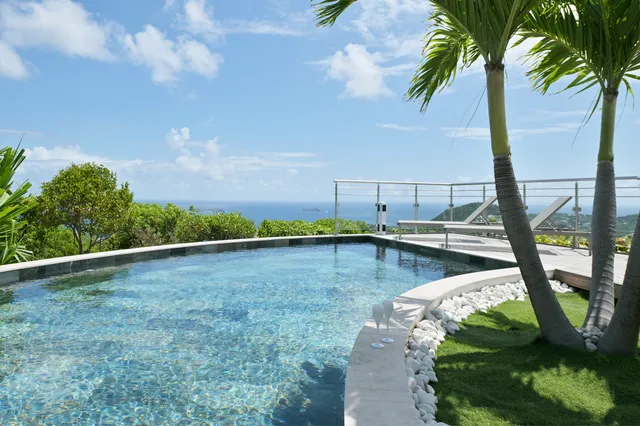 pool ocean view at Villa Marris in St Barts - St. Barts Villa Rental