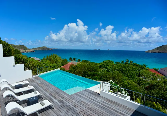 pool ocean view at Villa Matajagui in Flamands - St. Barts Villa Rental