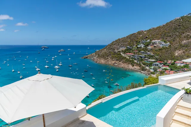 pool ocean view at Villa Mauresque in St Barts - St. Barts Villa Rental
