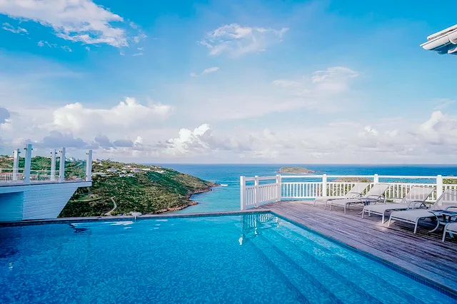 pool ocean view at Villa Milonga in Marigot - St. Barth Villa Rental
