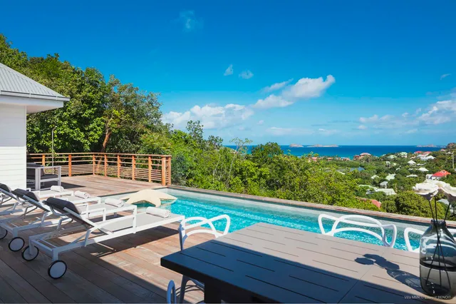 pool ocean view at Villa MMK in St. Jean - St. Barts Villa Rental
