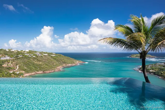 pool ocean view at Villa Mythique in Marigot - St. Barth Villa Rental