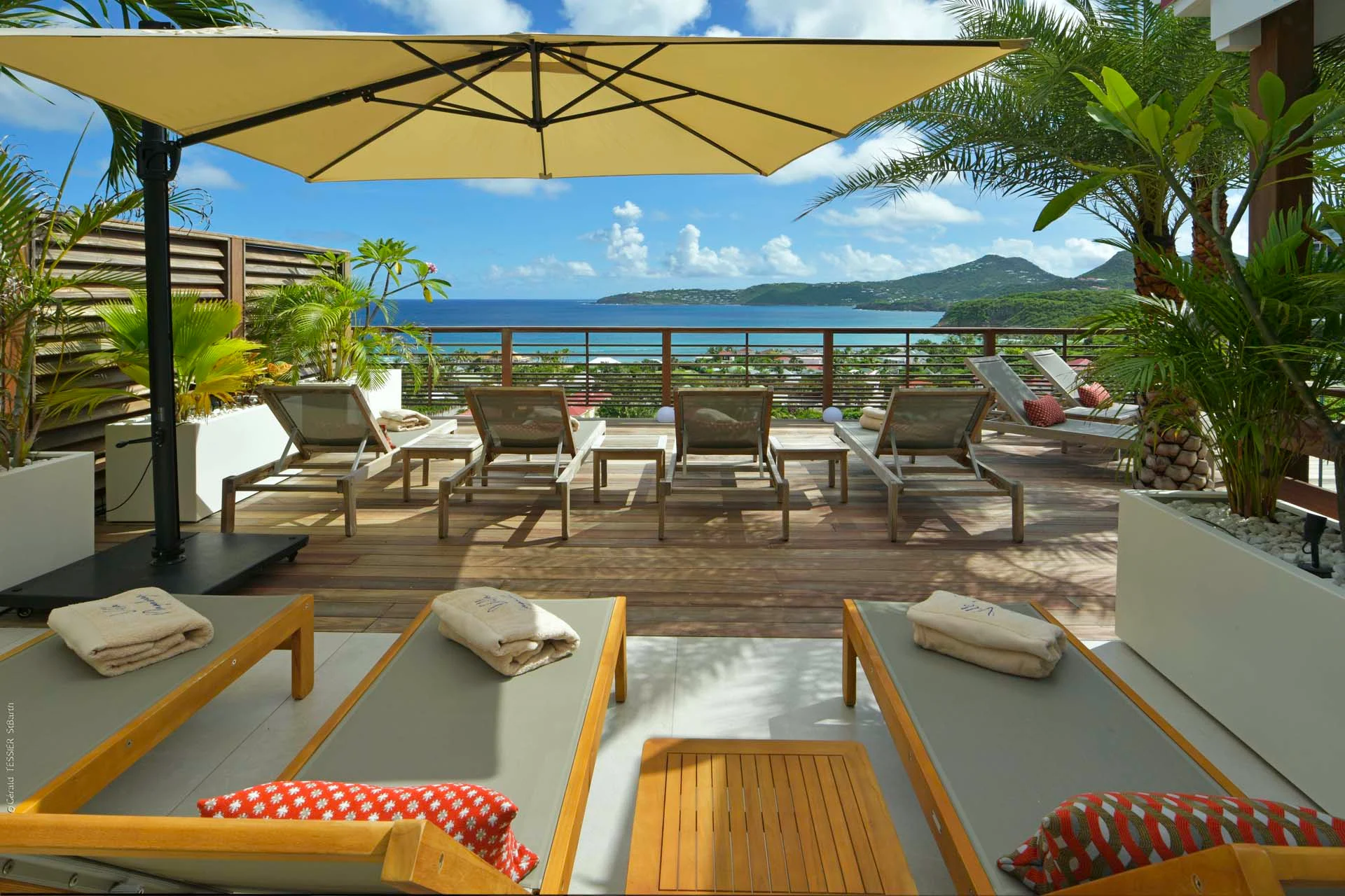 terrace ocean view at Villa Nagabaaja in St Barts - St Barts luxury vacation rental