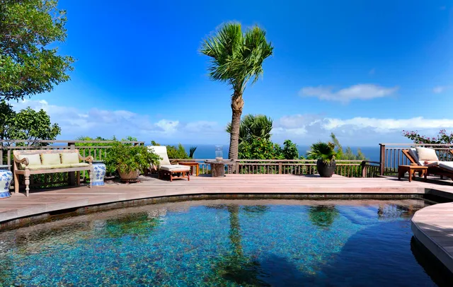 pool ocean view at Villa Nahma in Deve - St. Barth Villa Rental