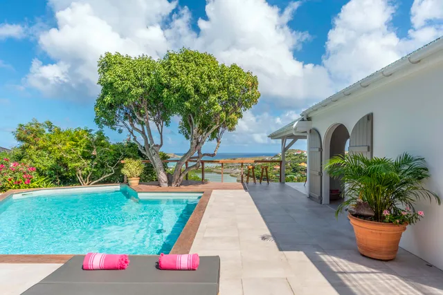 pool ocean view at Villa Nolen in Grand Cul de Sac - St. Barts Villa Rental