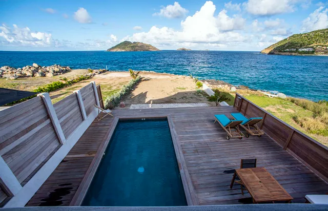 The Rock - pool ocean view at Villa On The Rock in Flamands - St. Barts Villa Rental