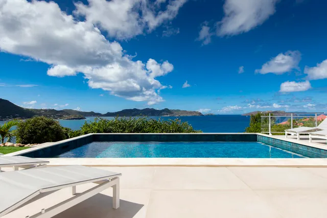 View - pool ocean view at Villa Only View in Pointe Milou - St Barts luxury vacation rental