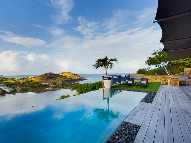 Space - pool ocean view at Villa Open Space in Petit Cul de Sac - St Barts luxury vacation rental