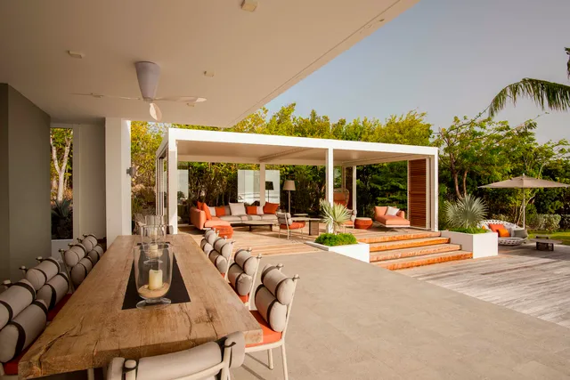 Springs - Outside Dining at Villa Palm Springs in St Barts - St. Barts Villa Rental