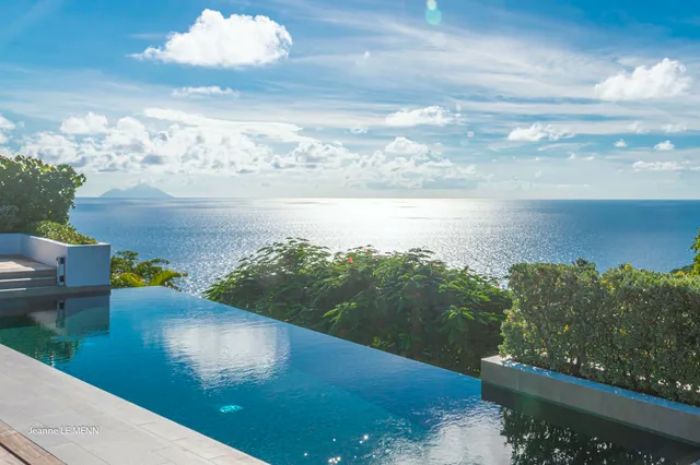 Springs - pool ocean view at Villa Palm Springs in St Barts - St Barts luxury vacation rental