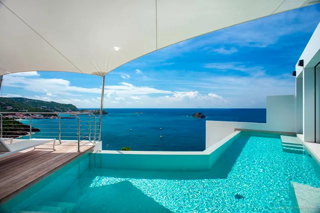 Pool ocean view at Villa Passage in Corossol - St. Barts Villa Rental