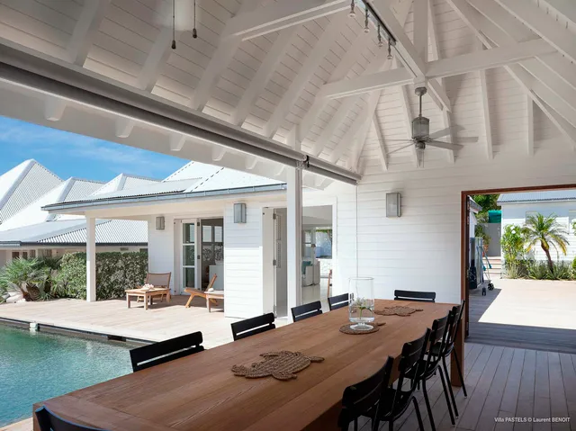 Outside dining at Villa Pastels in St Barts - St. Barts Villa Rental