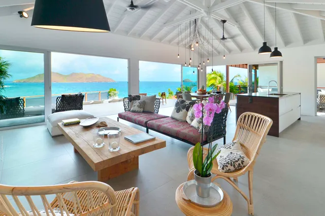 Living-room at Villa Pélican in St Barts - St. Barth Villa Rental