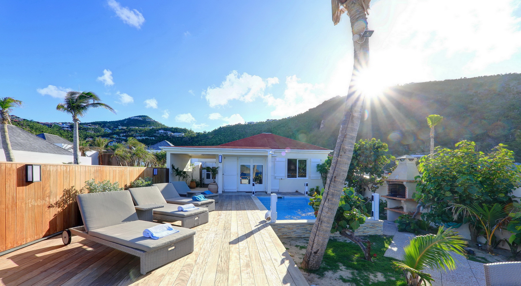 terrace at Villa Raisiniers in St Barts - St. Barth Villa Rental