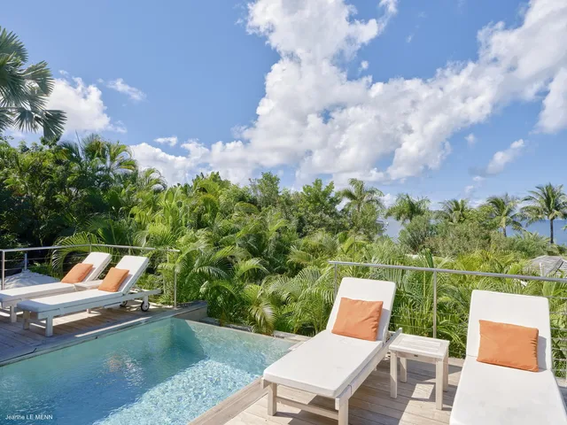 pool ocean view at Villa Sakura in St Barts - St. Barth Villa Rental