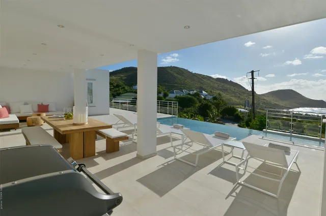 terrace at Villa South Wave in St Barts - St. Barts Villa Rental
