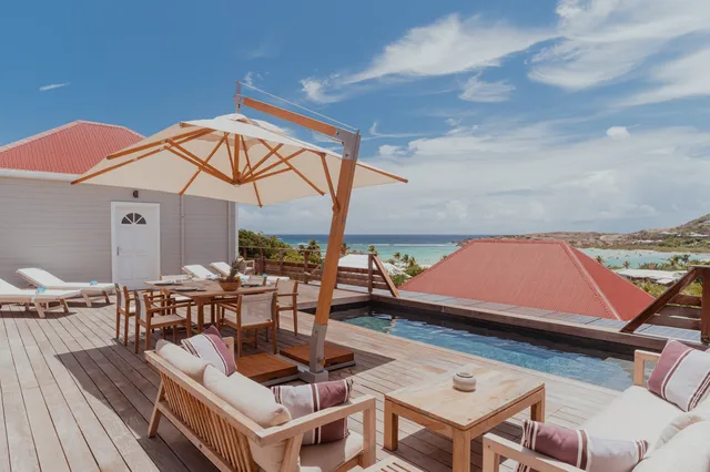 Su2 pool ocean view at Villa Sun 2 in Grand Cul de Sac - St. Barth Villa Rental