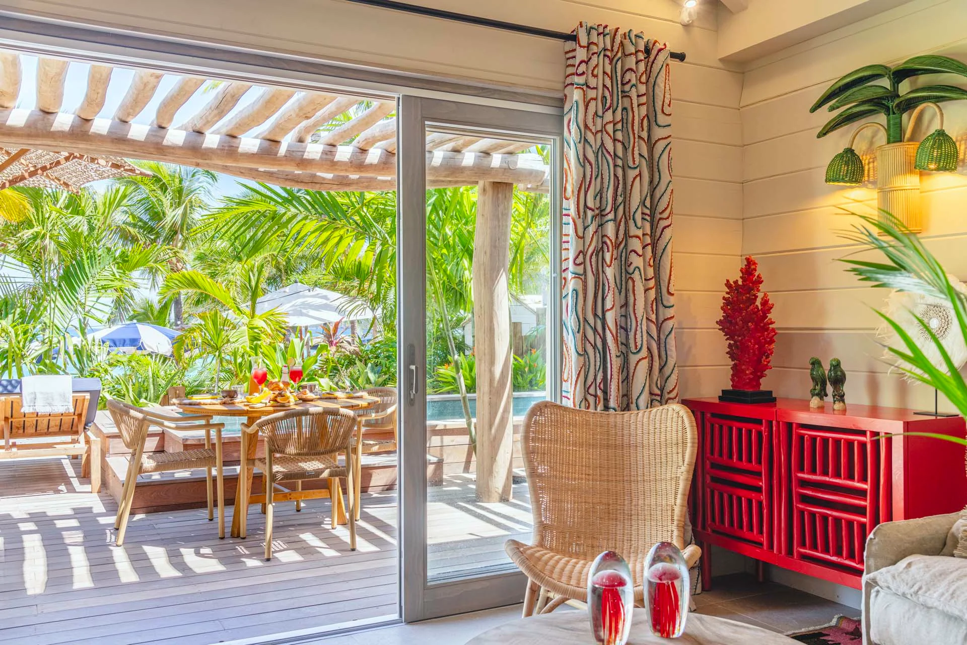 Corail - Living and Terrace at Villa Sunset Corail in St Barts - St Barts luxury vacation rental