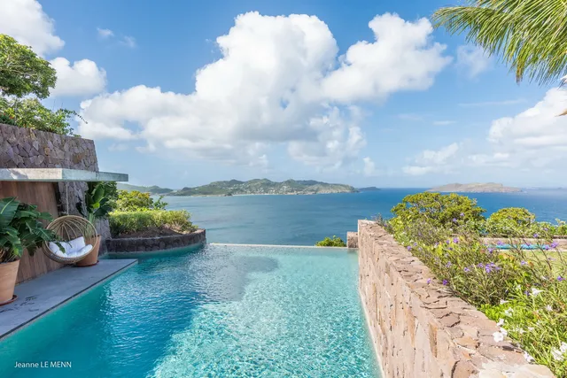 pool ocean view at Villa Tainos in St Barts - St. Barts Villa Rental