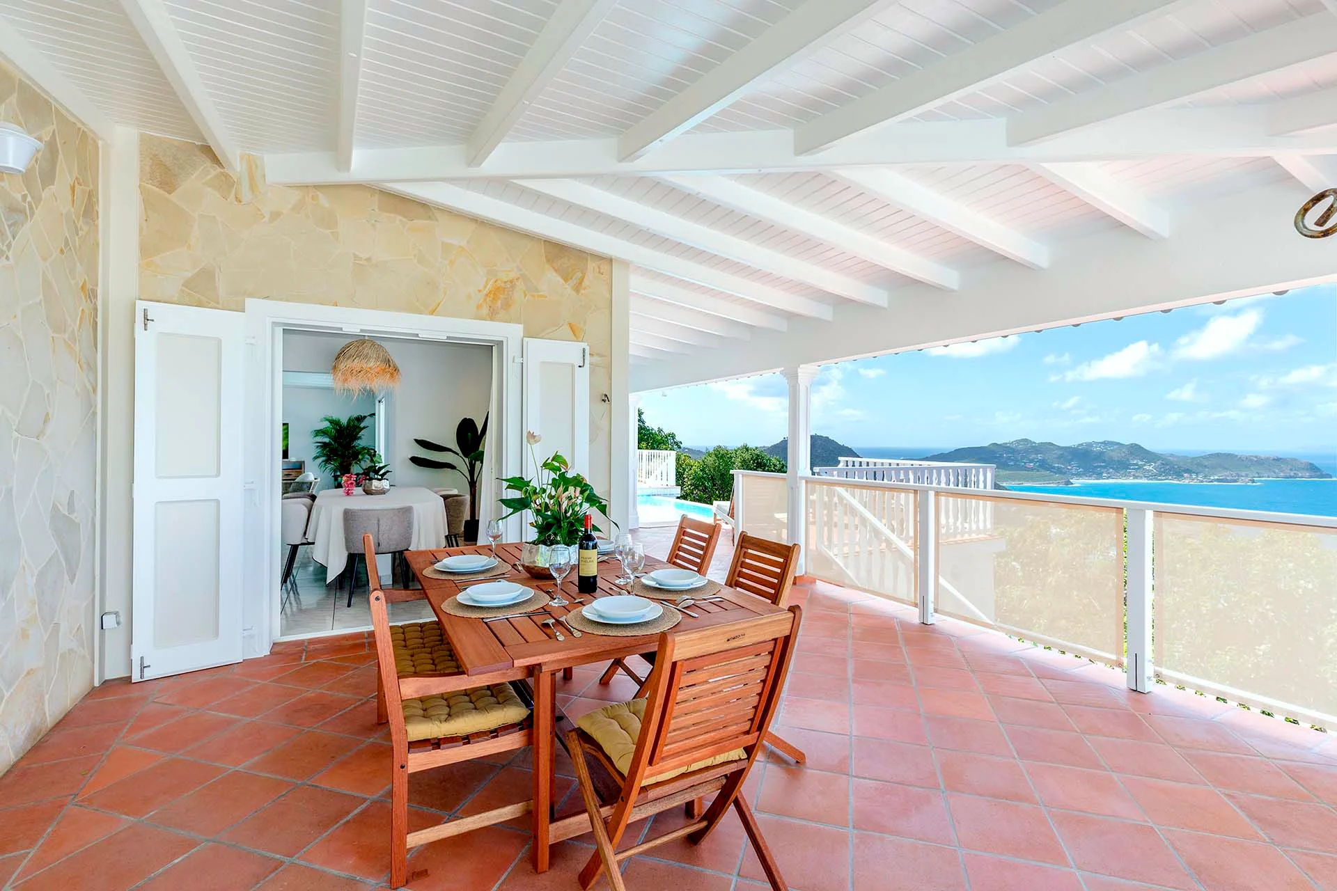 Outside dining at Villa Tam in St Barts - St Barts luxury vacation rental