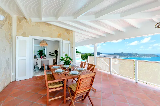 Outside dining at Villa Tam in Vitet - St. Barth Villa Rental
