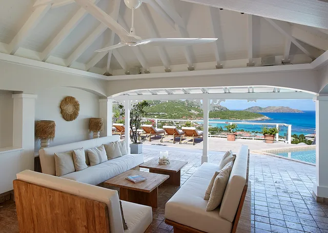 terrace at Villa Terre Indigo in St Barts - St. Barts Villa Rental
