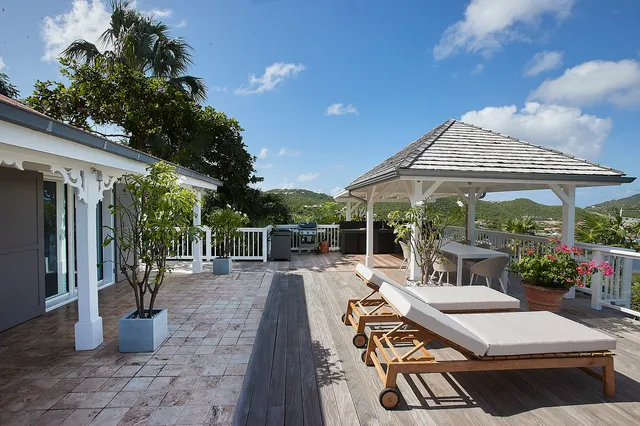 terrace at Villa Terre Indigo in St Barts - St. Barth Villa Rental