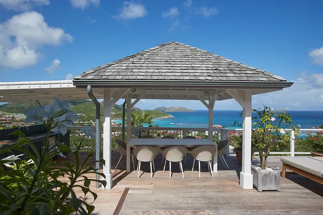 terrace at Villa Terre Indigo in St Barts - St. Barth Villa Rental