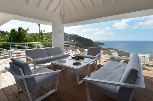 terrace at Villa The Source in St Barts - St. Barts Villa Rental