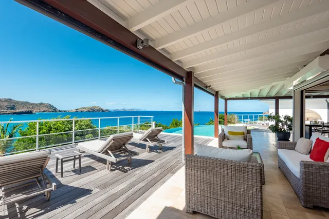 terrace at Villa Tichka in St Barts - St. Barts Villa Rental