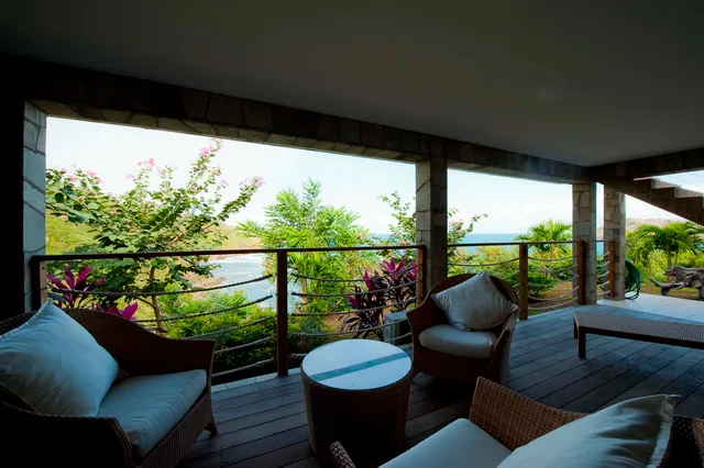 deck ocean view at Villa Ushuaia in St Barts - St. Barth Villa Rental