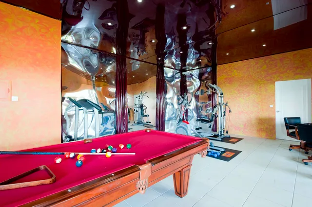 fitness and pool table room at Villa Ushuaia in St Barts - St Barts luxury vacation rental