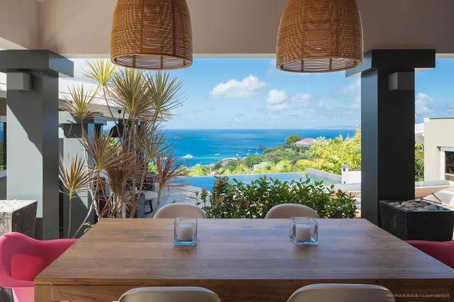 terrace at Villa Vague Bleue in St Barts - St. Barth Villa Rental