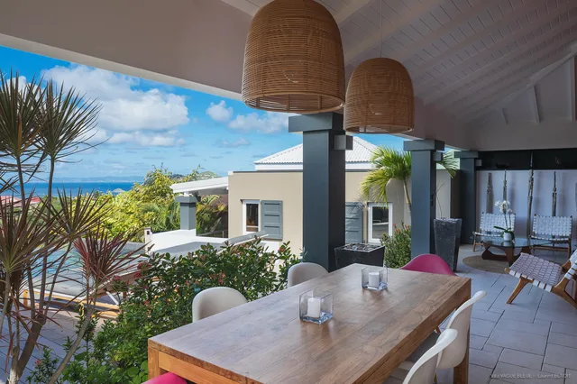 terrace at Villa Vague Bleue in St Barts - St Barts luxury vacation rental