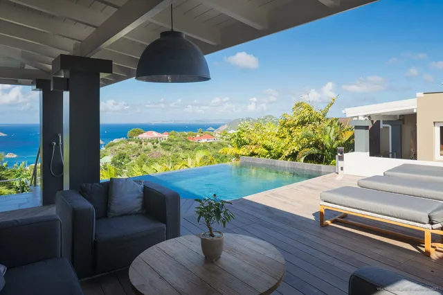 terrace at Villa Vague Bleue in St Barts - St. Barts Villa Rental