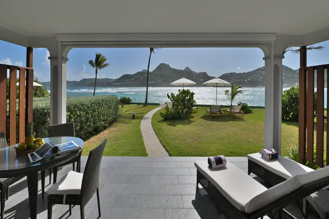 terrace at Villa Val André in St Barts - St. Barth Villa Rental