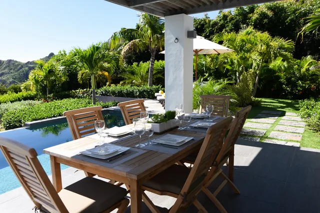 terrace at Villa Valley in St Barts - St. Barts Villa Rental