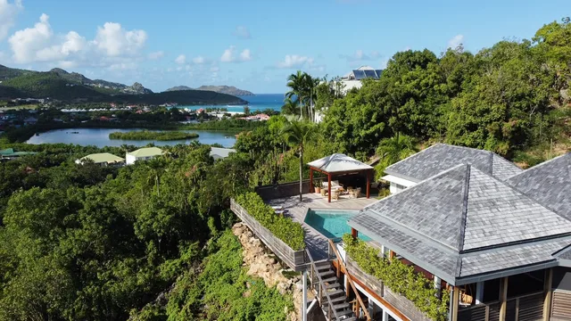 aerial at Villa Vi in St. Jean - St. Barth Villa Rental