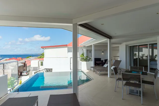 pool terrace - by J at Villa Wastra in St Barts - St Barts luxury vacation rental