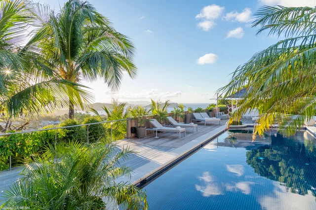 pool ocean view at Villa White Sun in St Barts - St. Barts Villa Rental