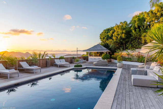 pool ocean view at Villa White Sun in St Barts - St. Barth Villa Rental