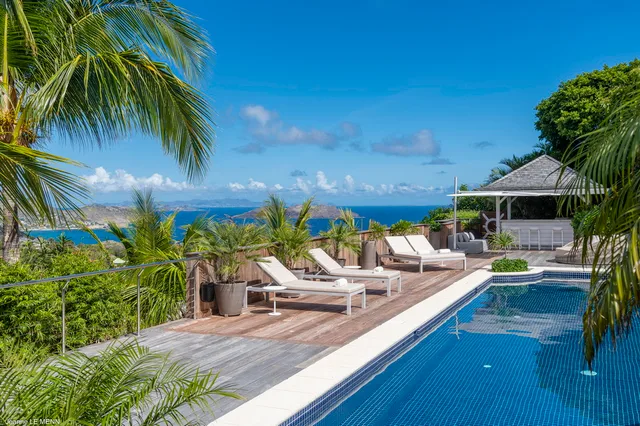 pool ocean view at Villa White Sun in St Barts - St. Barts Villa Rental