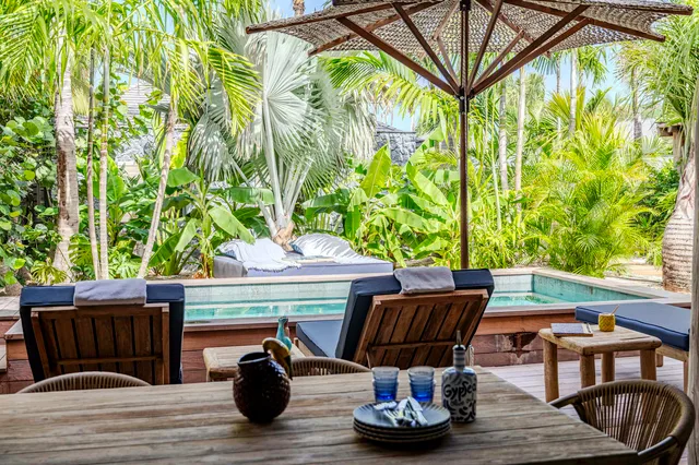 Banana - Outside dining and pool at Villa Wild Banana in St Barts - St Barts luxury vacation rental